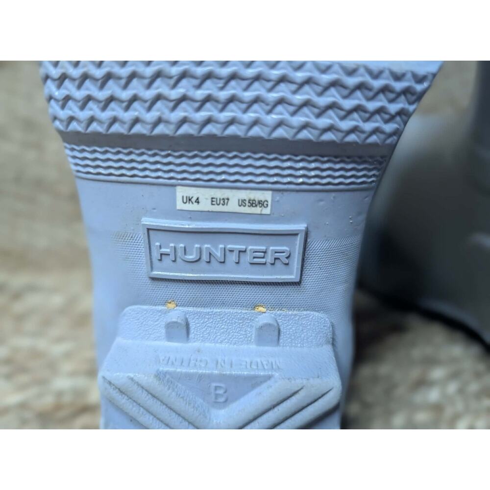 Hunter Original Tall Rain Boots Blue Sparkle Women's 6 Outdoor Waterproof - Picture 10 of 11